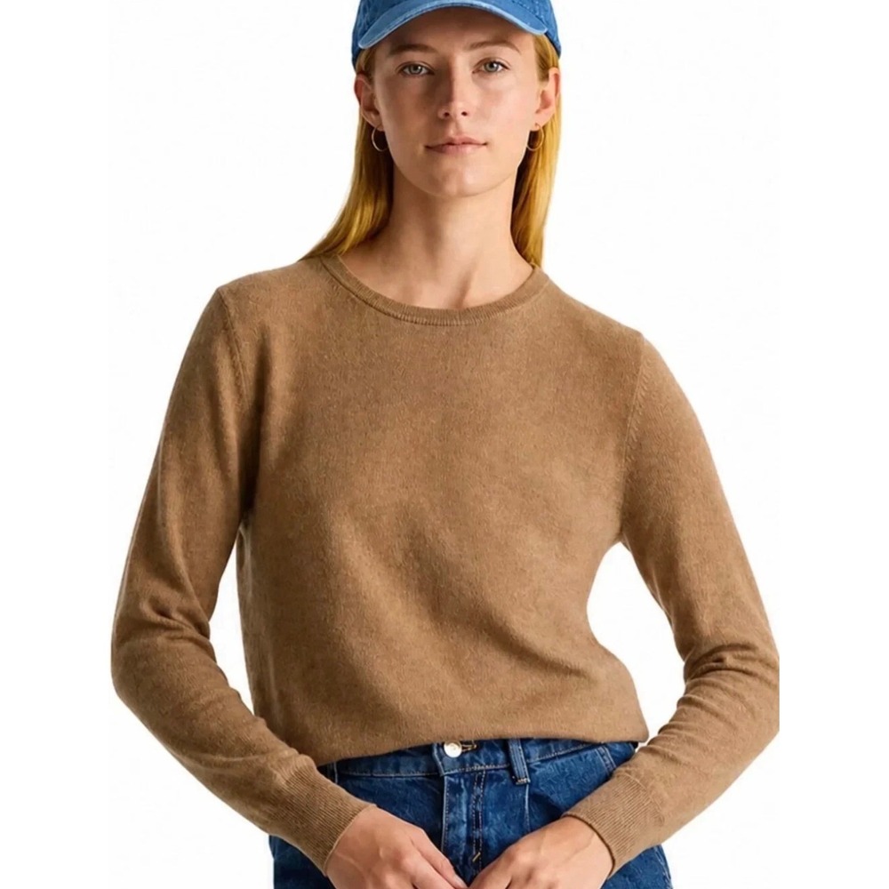 Quince Mongolian Cashmere Sweater M Teak Brown Crewneck Soft Quiet Luxury